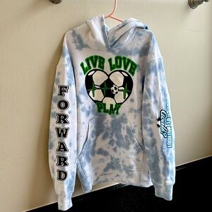 Excellent condition girls tie dye soccer sweatshirt. Size medium.